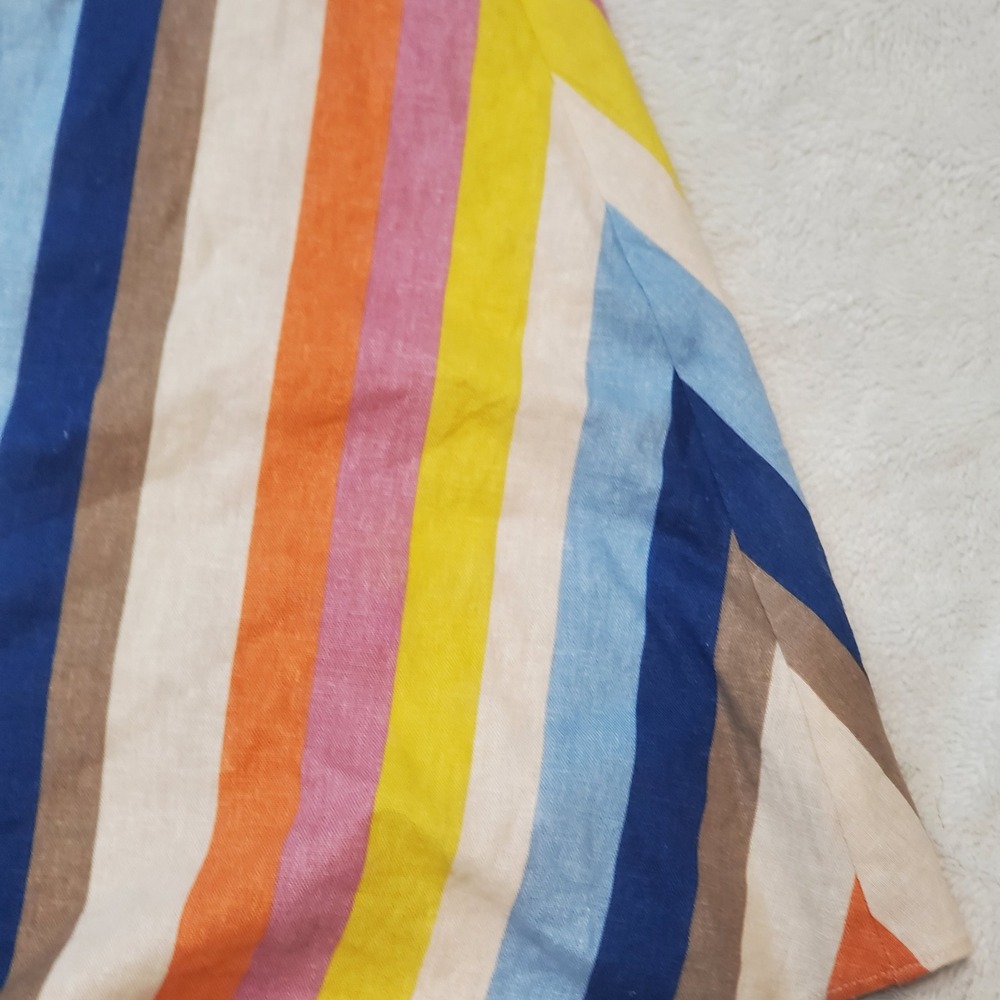 Gilli Rainbow Striped Halter Beach Sleeveless Linen Blend Maxi Dress Medium - Picture 2 of 10